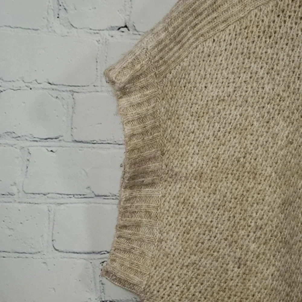 Black Label by Chico's Wool Poncho/ Sweater Full Zip Sweater Size 2 - Picture 2 of 10